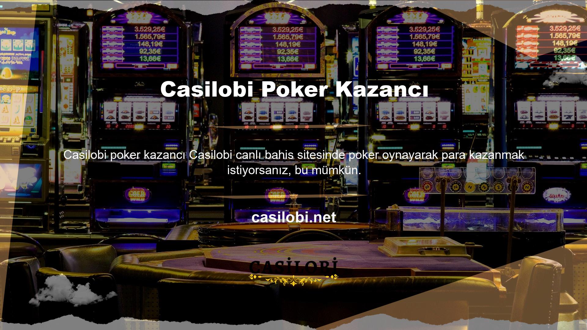 Casinolarda görmeye alışık olduğunuz tüm slot oyunları, canlı bahis sitesinin casino bölümünde yer almaktadır